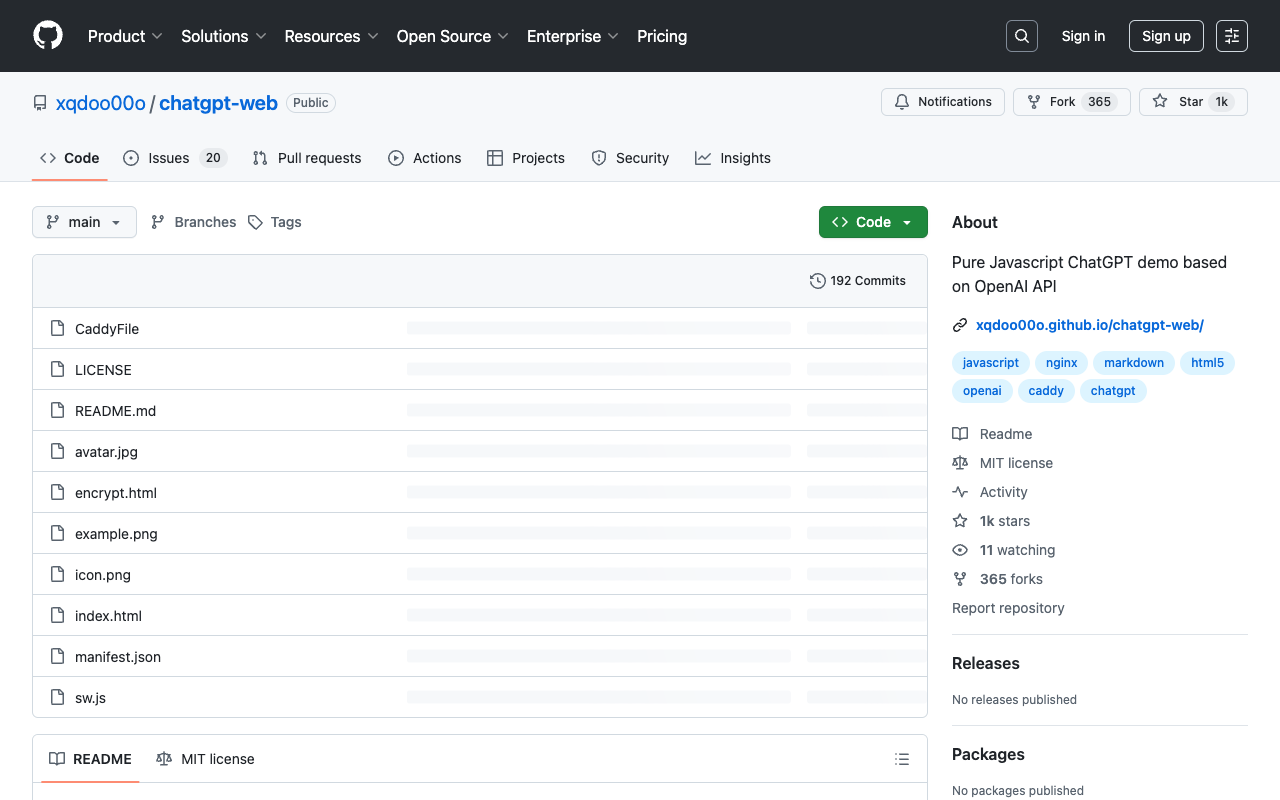 ChatGPT 网页 - 基于 nginx 和 OpenAI GPT-3.5-Turbo API 的开源 HTML 文件