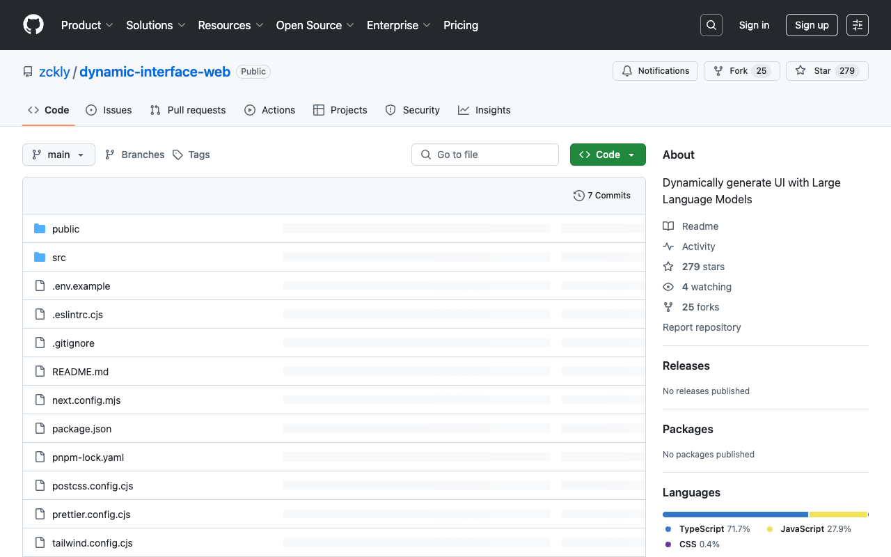 dynamic-interface-web - 使用大语言模型动态生成用户界面 人工智能 界面设计