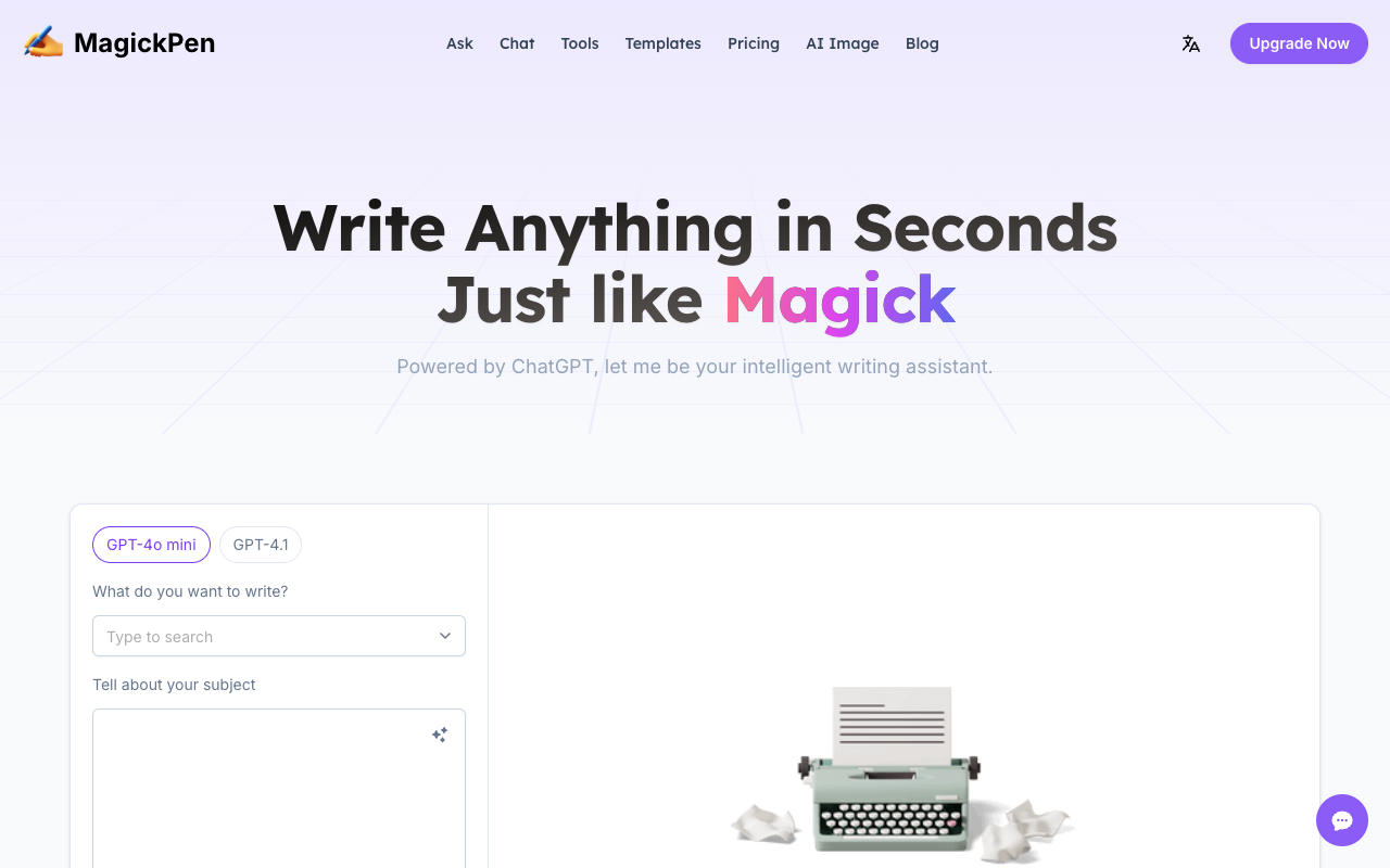 MagickPen：由 AI 强力驱动的写作工具