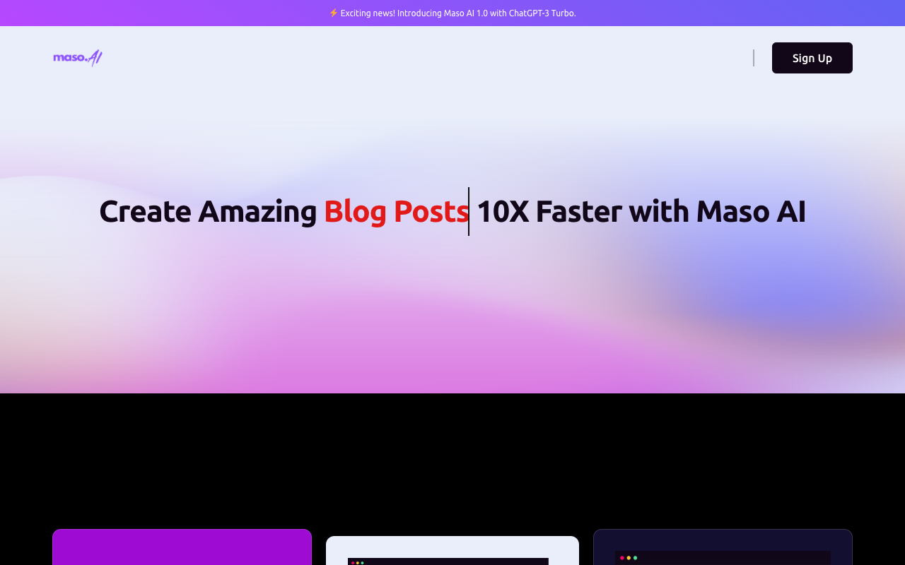 Maso AI：10 倍提高内容创作效率，助力社交媒体、广告等多场景