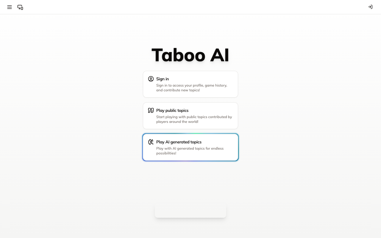 Taboo.AI：用语言技巧欺骗 AI！