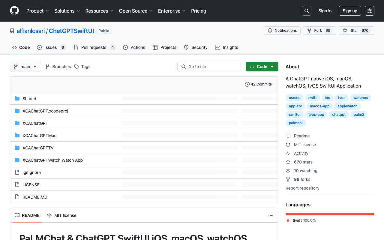 ChatGPTSwiftUI - 使用 SwiftUI 开发的 ChatGPT 原生应用