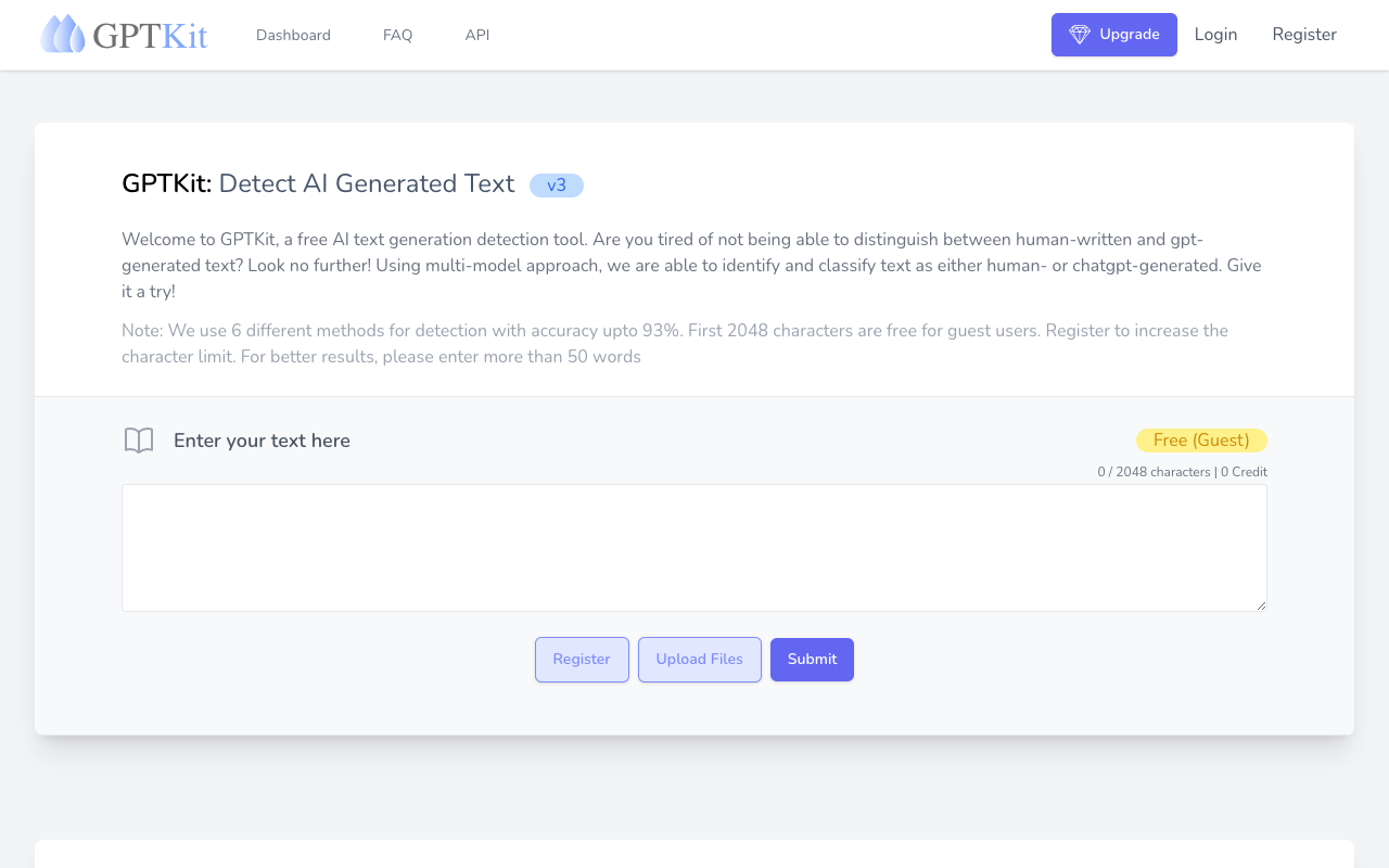 GPTKit：AI 文本生成检测工具 人工智能 文本生成 检测工具
