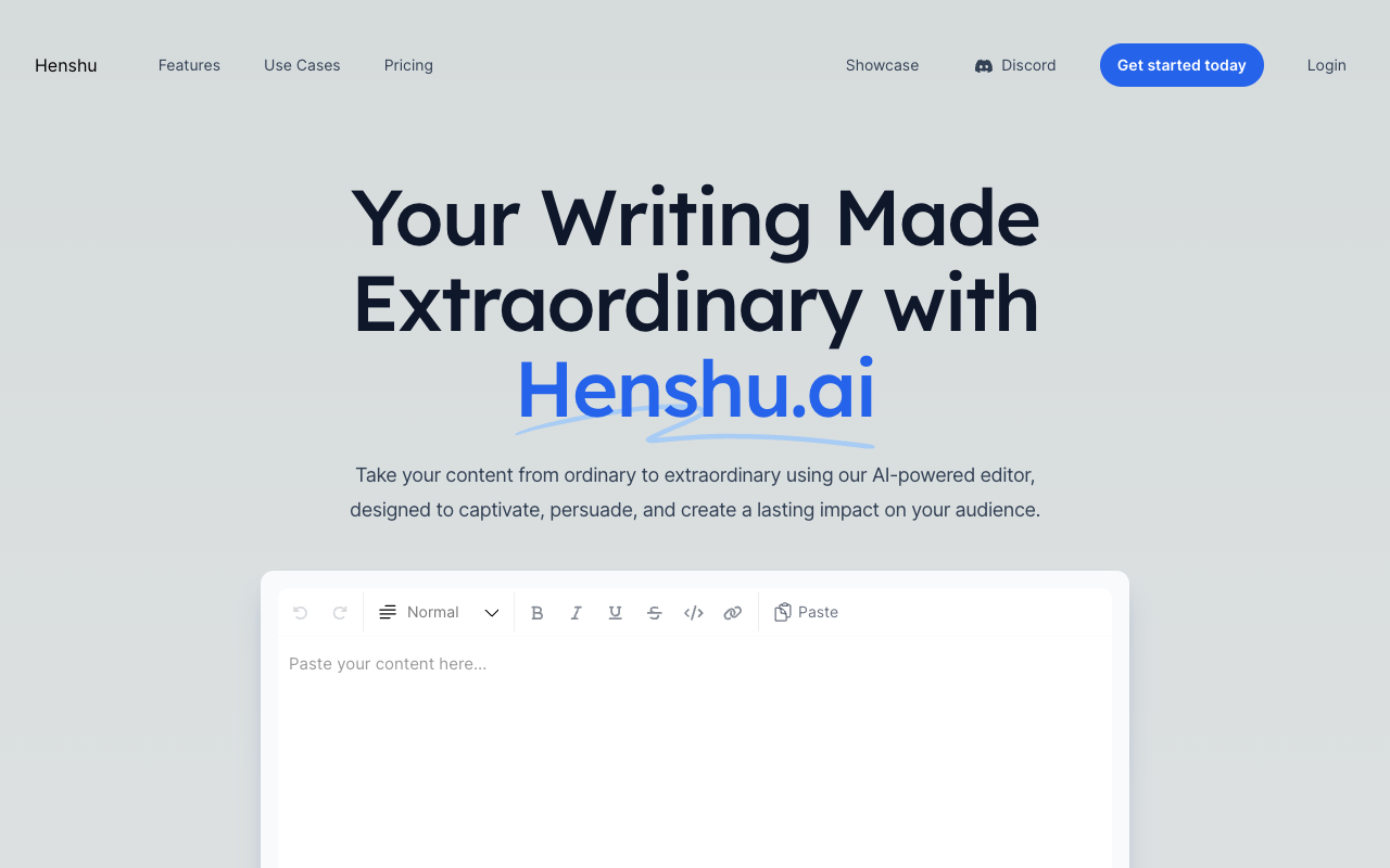 Henshu.ai：用 AI 编辑器将你的写作变得出类拔萃