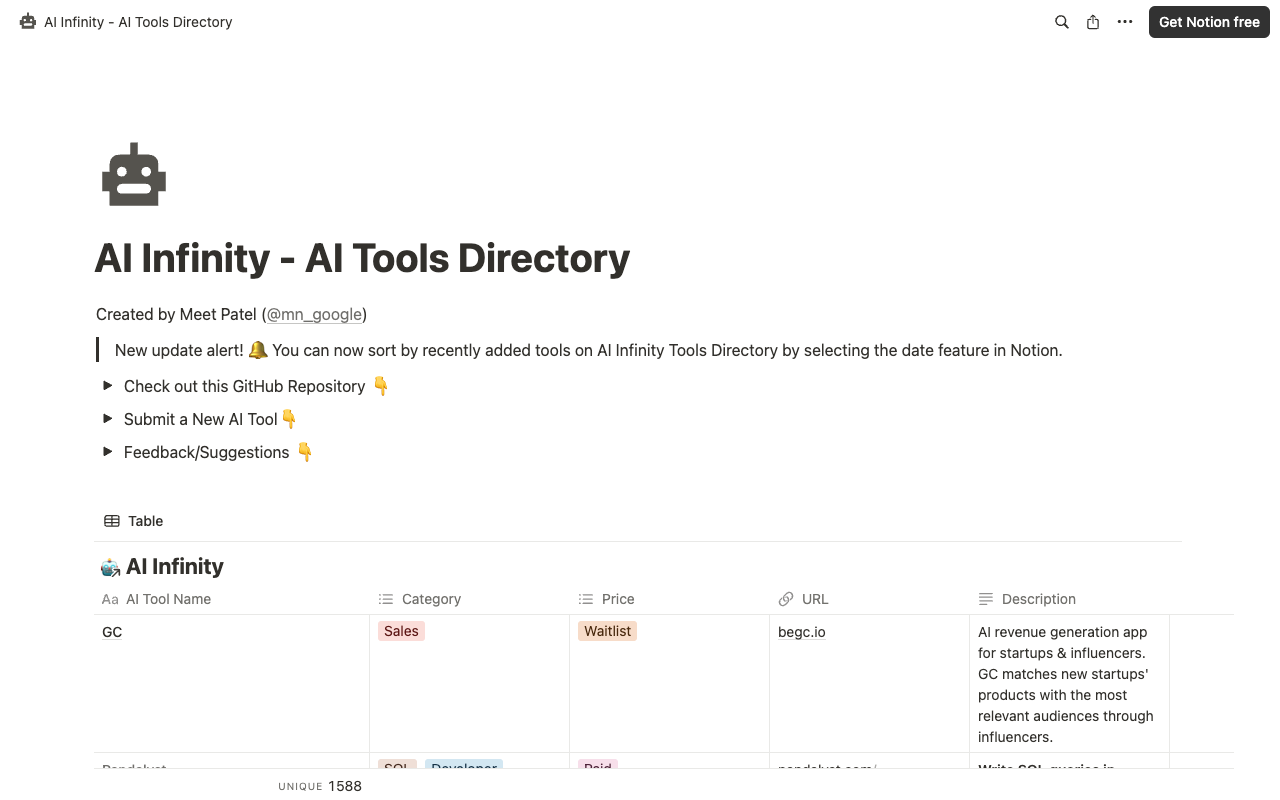 AI Infinity - AI 工具目录 - 找到适合您工作/项目的完美AI工具