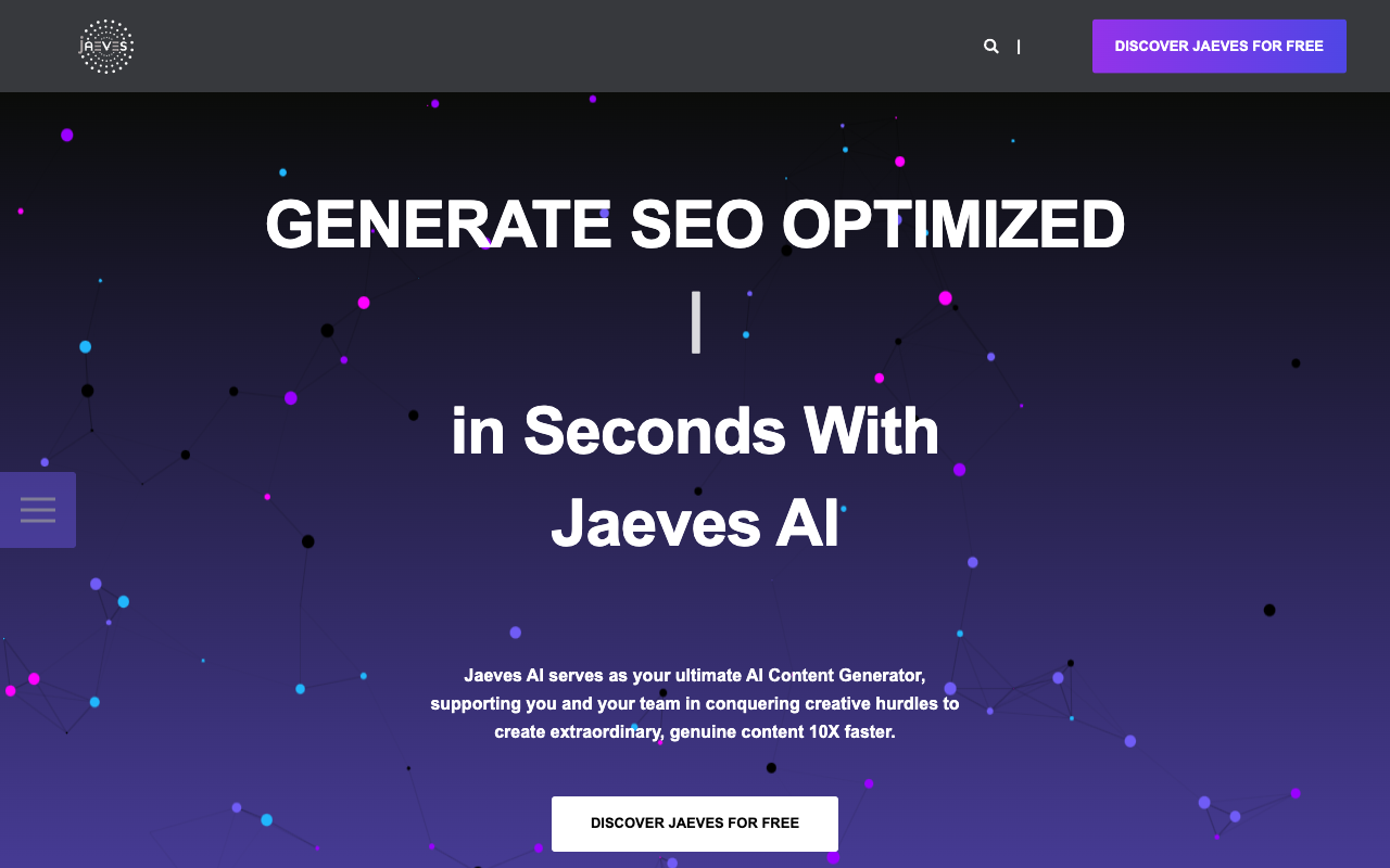 Jaeves - 利用人工智能以 10 倍速度撰写文章、内容和文案