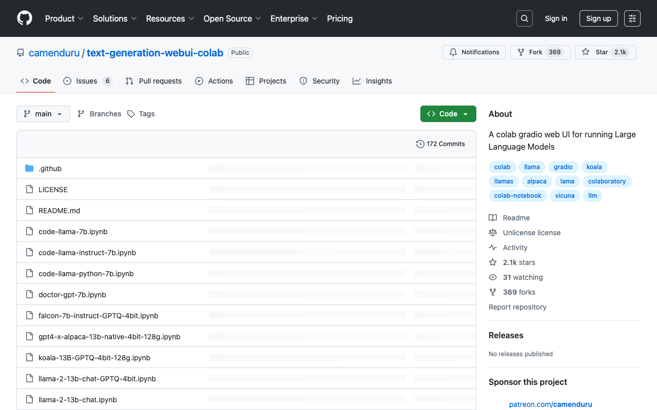 text-generation-webui-colab：运行大型语言模型的 Colab Gradio Web UI