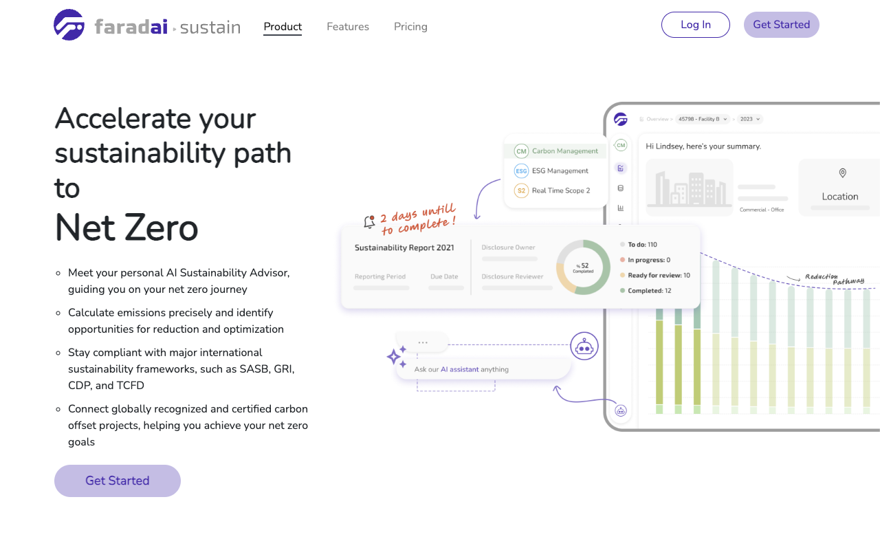 Faradai Sustain：帮助企业实现净零排放的 AI 数据分析解决方案