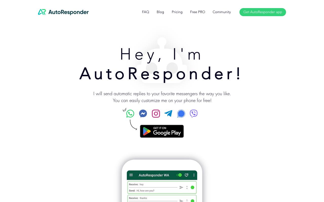 AutoResponder.ai - 自动 AI 回复您最喜欢的通讯应用程序