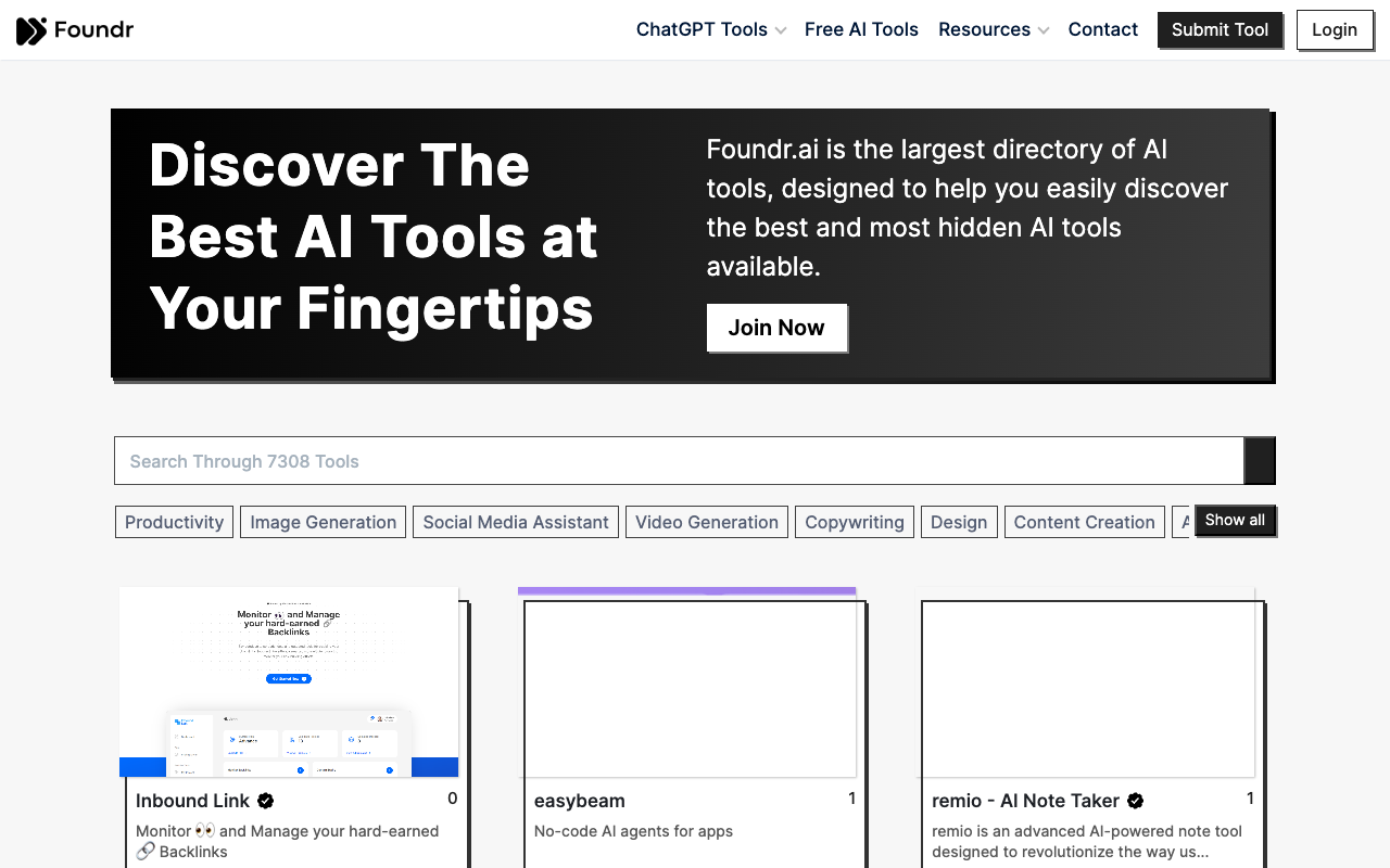 Foundr AI - 最大的 AI 工具目录