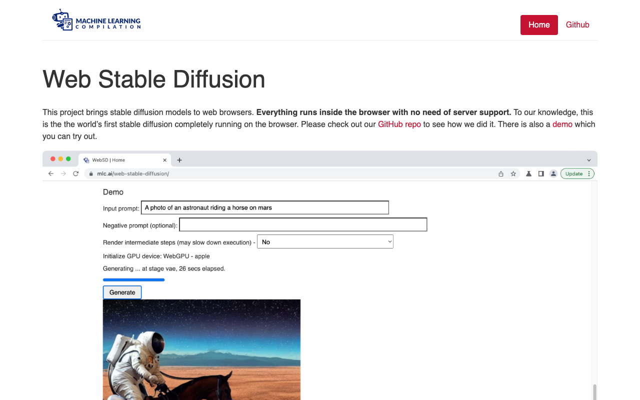 Web Stable Diffusion：世界首款完全运行在浏览器中的稳定扩散模型