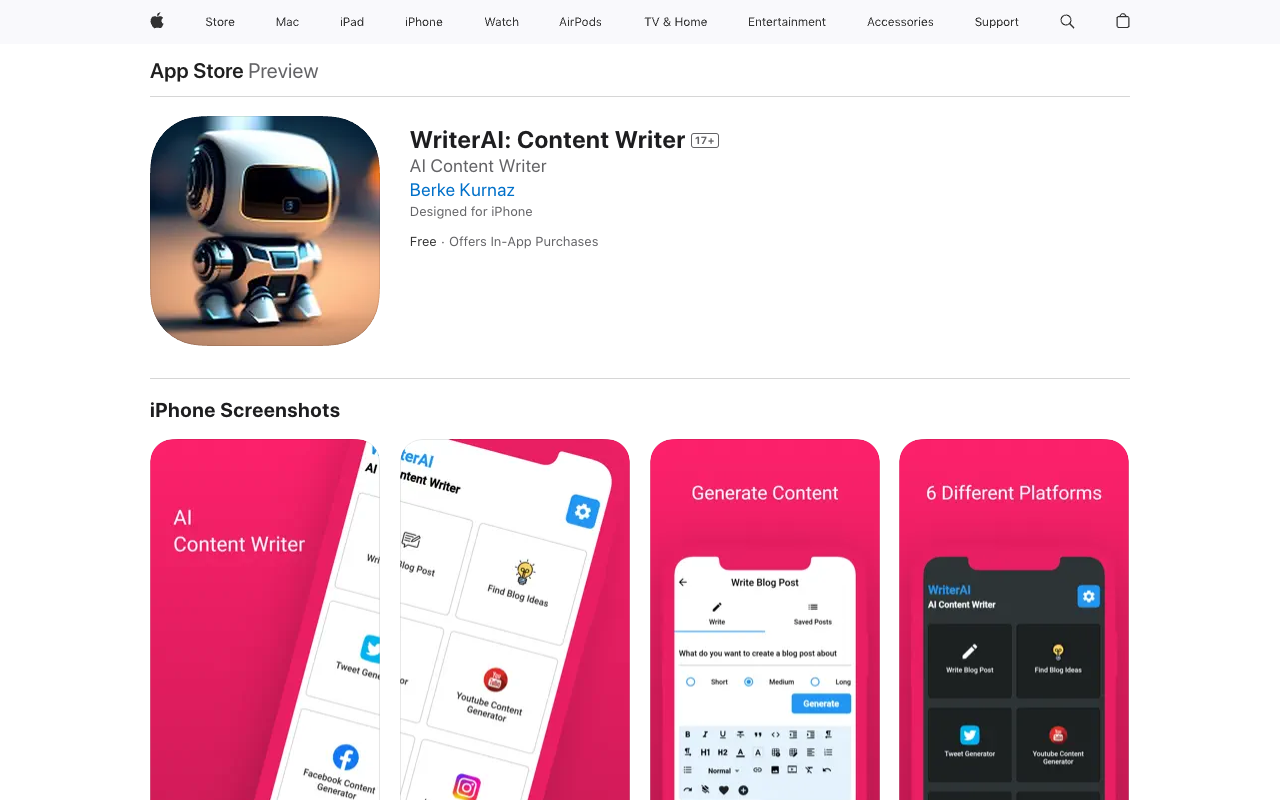 WriterAI: AI 内容写作工具