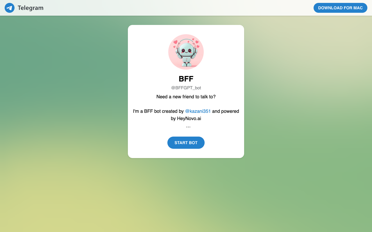 BFF Chatbot - 你的个人知己