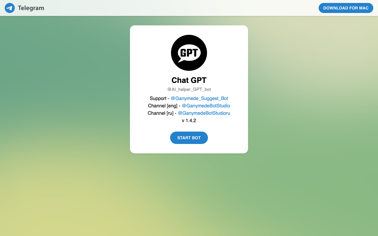 Telegram GPT FREE bot - Chat GPT 在 Telegram 上的克隆版！ 聊天机器人 自然语言处理