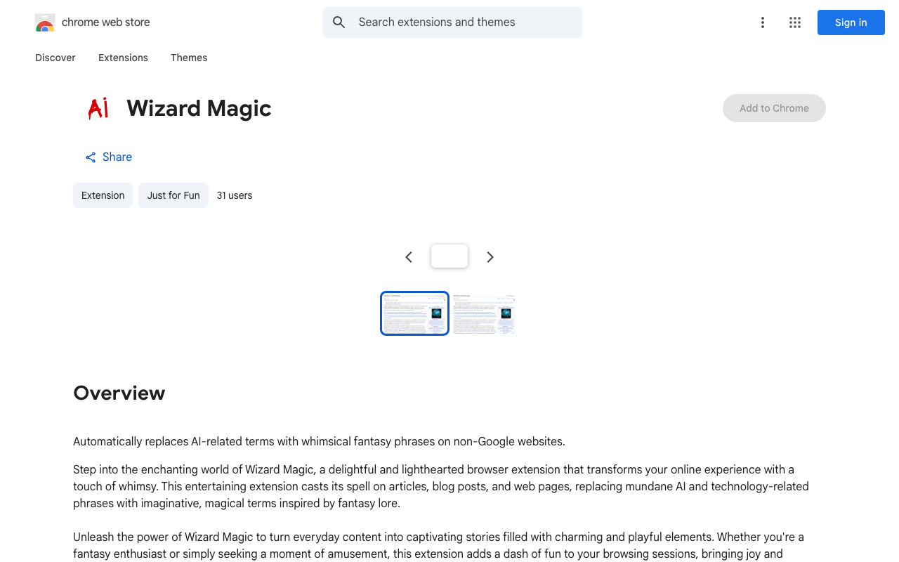 Wizard Magic - Web Alchemy - 用 AI 魔法将浏览变成奇幻之旅