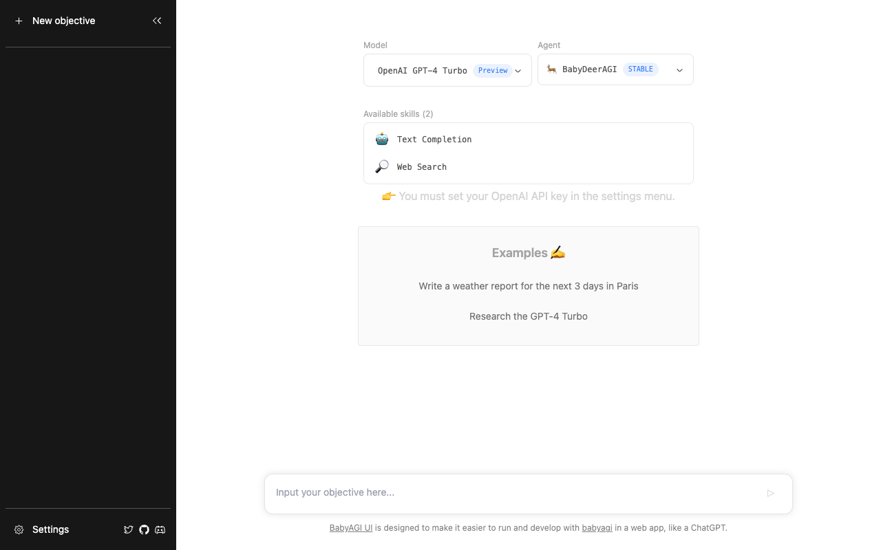 BabyAGI-UI：为 ChatGPT 等开发者提供更便捷的 Web 应用程序 人工智能 前端开发