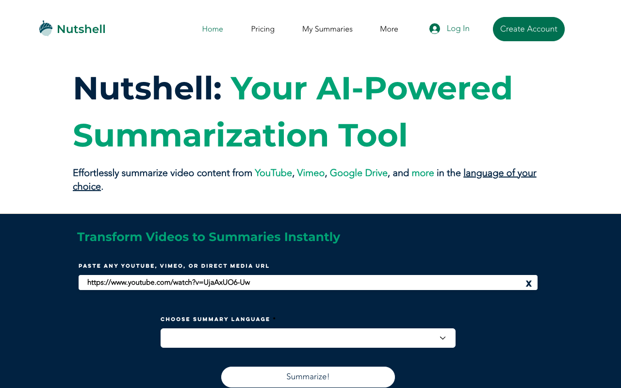 Nutshell Summaries 2.0 - 精简准确的 YouTube 视频摘要 人工智能 视频摘要 多语言
