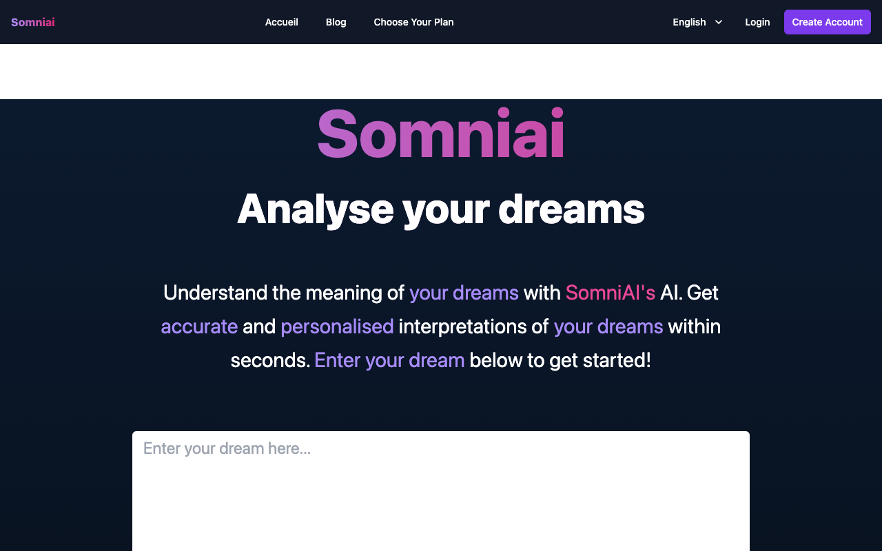 SomniAI：AI 助力梦境分析
