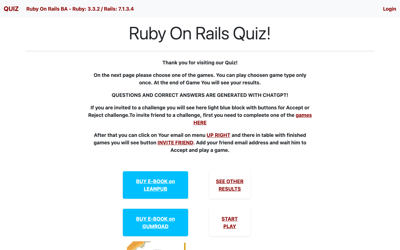 Quiz - AI 驱动的 Ruby On Rails 编程水平测试
