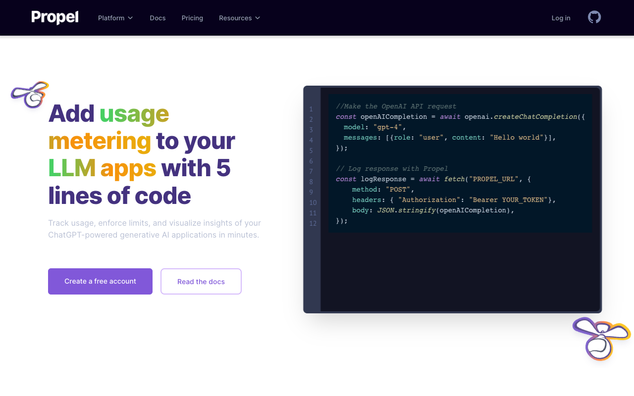 Propel for LLM Apps - Usage metering API for ChatGPT-powered apps