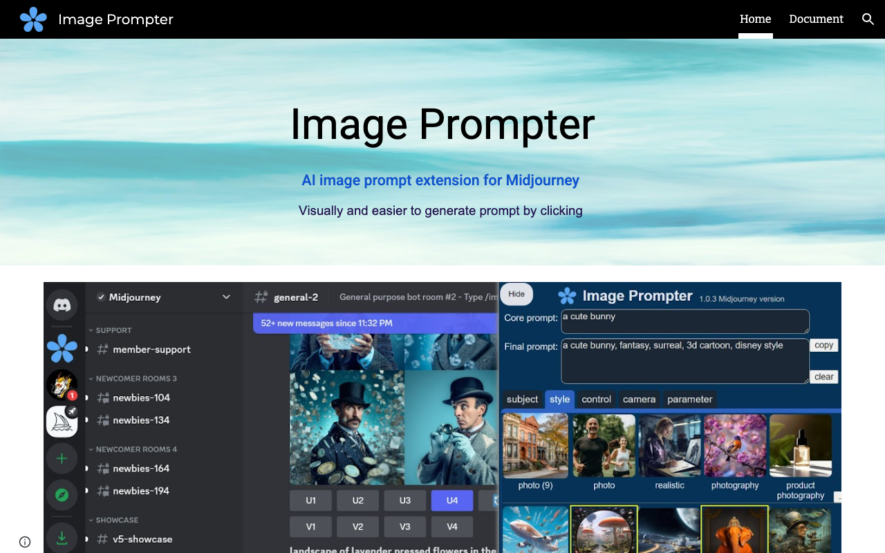 Image Prompter - Midjourney 的 AI 图像提示扩展 人工智能 图像提示 Midjourney