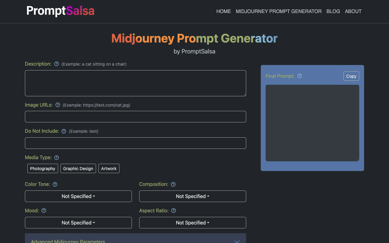 Midjourney Prompt Generator - 免费工具，用于创建更好的 Midjourney 提示