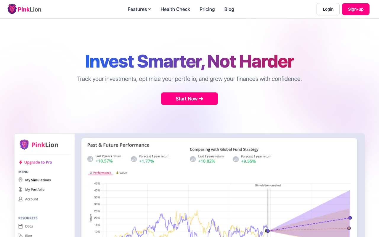 PinkLion - 为您的投资提供的 AI 副驾驶