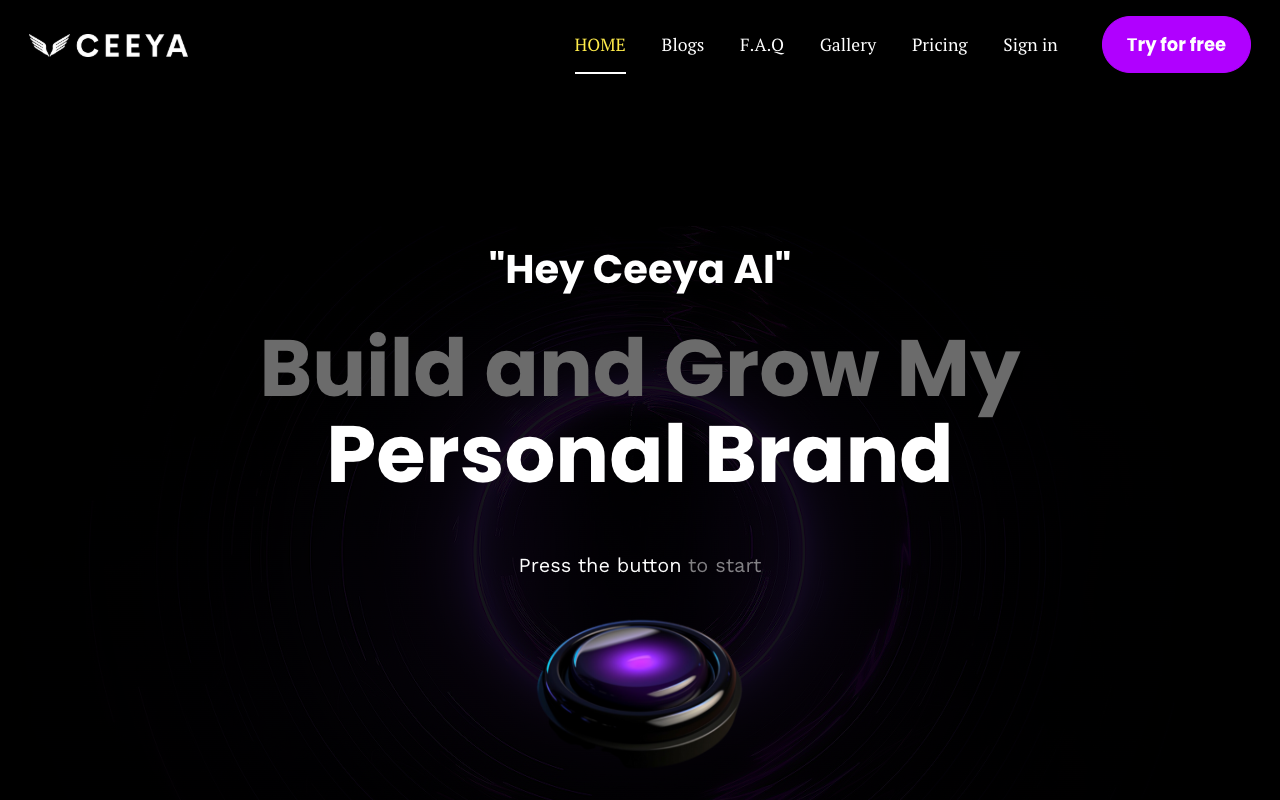 Ceeya AI - 个人品牌构建工具 个人品牌 人工智能 品牌管理