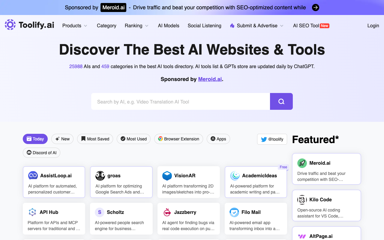 Toolify.ai - 自动化分类 AI 网站