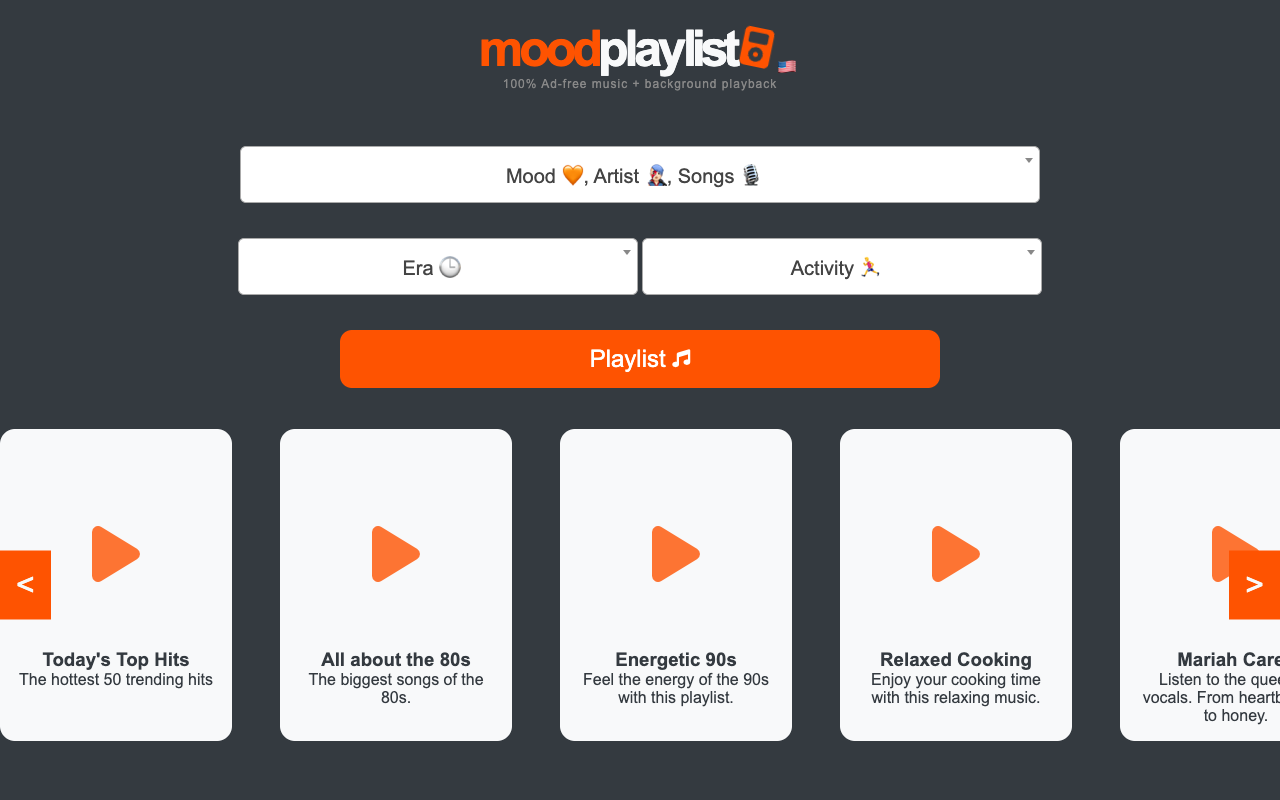 MoodPlaylist - AI 动力播放列表 - 无间断音乐，适应你的心情