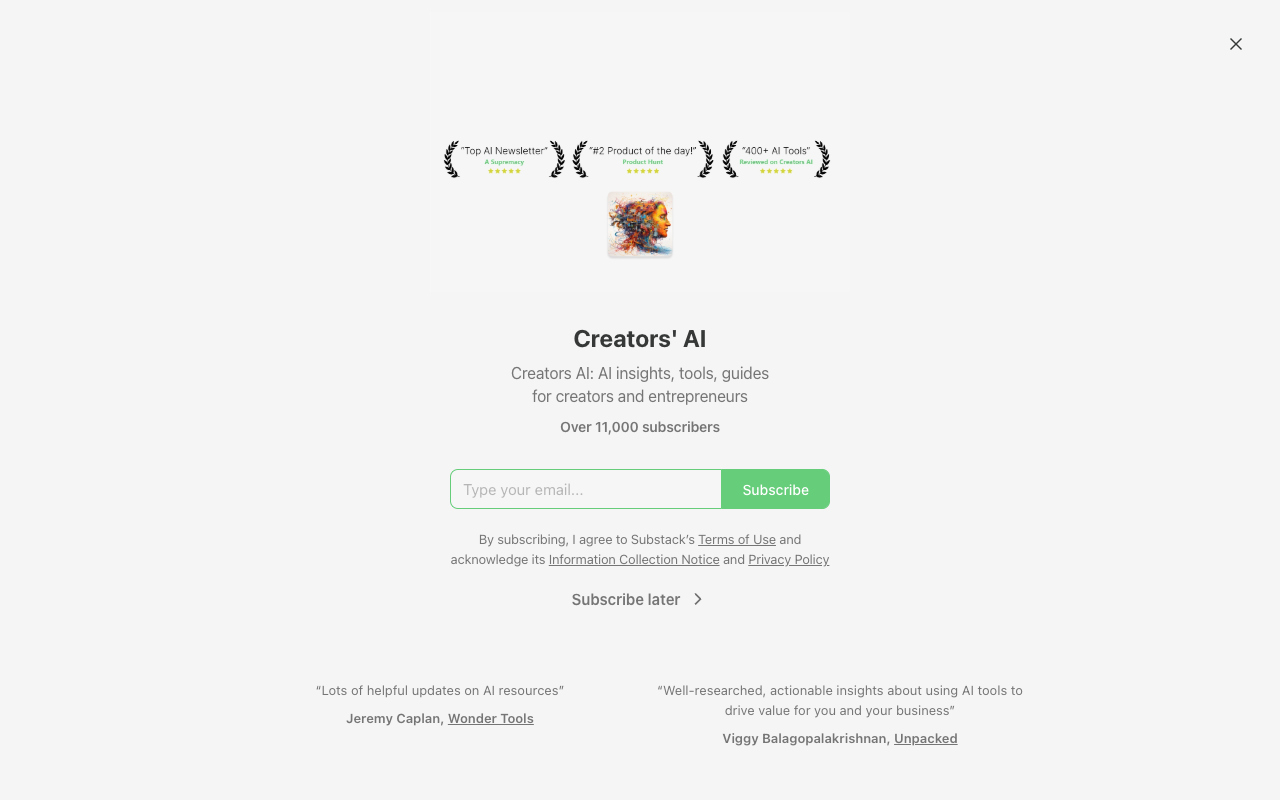 Creators’ AI - The most practical AI newsletter for creators and makers
