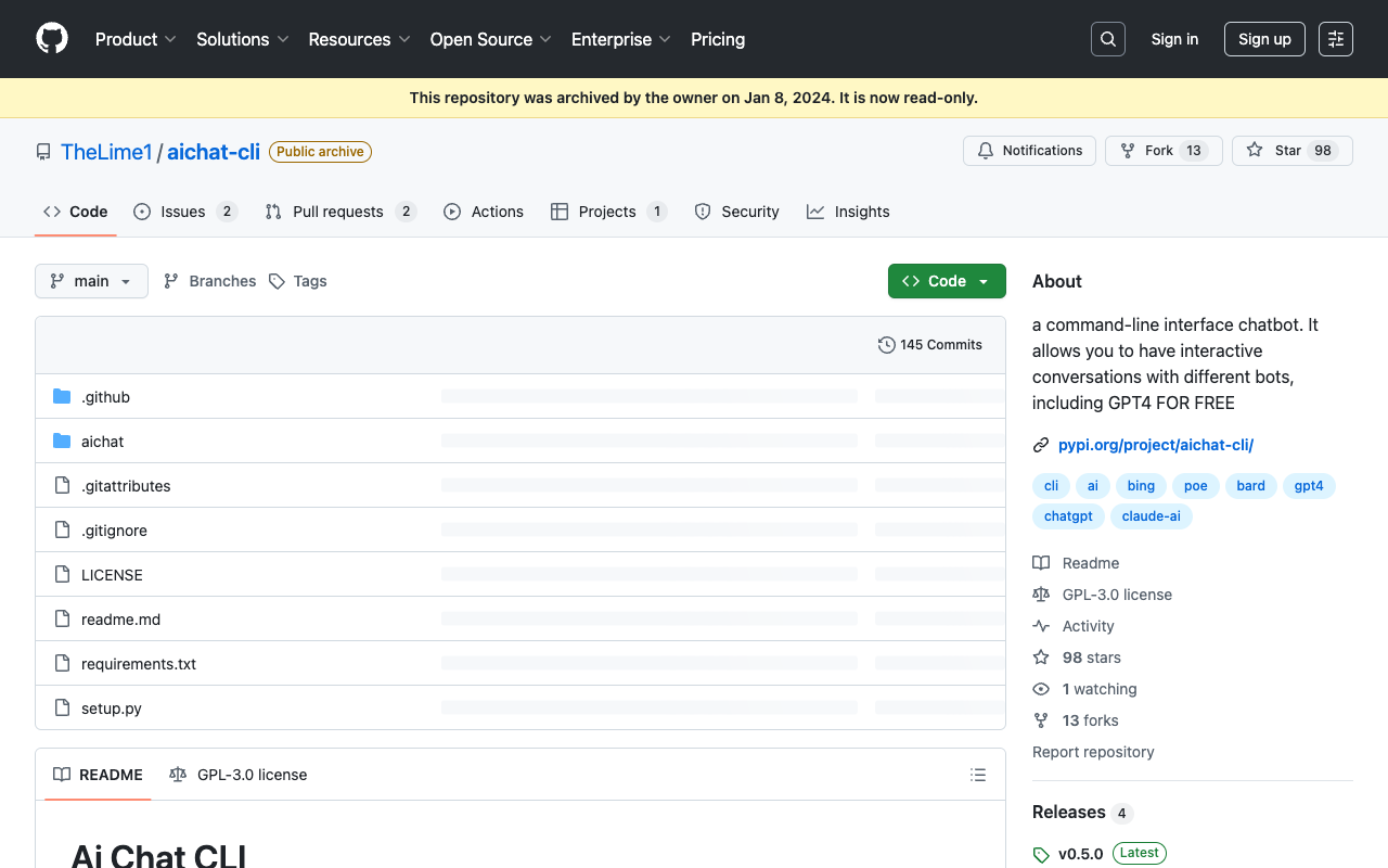 GPT-CLI - 🤖💬CLI Chatbot: USE IT AS GPT4 API FOR FREE! 🚀