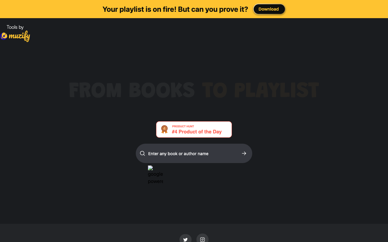 Muzify.ai - 将你的书籍转化为基于 AI 生成的音乐播放列表 人工智能 音乐 书籍