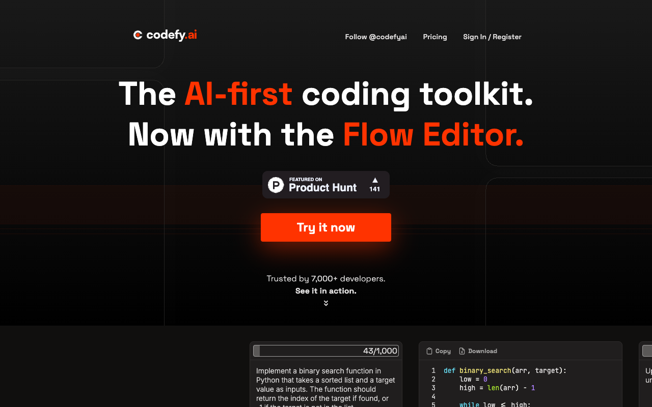 codefy.ai - 利用强大的 AI 工具更快地编写代码