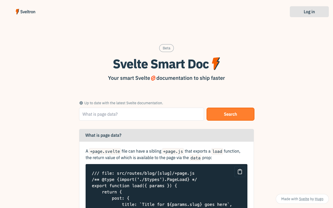 Sveltron - 智能 AI Svelte 文档助手，加速开发