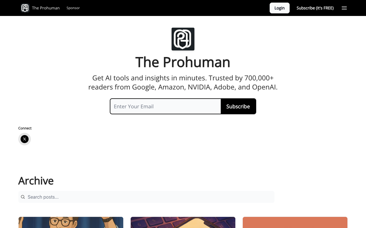 The Prohuman AI - 探索科技新闻、人工智能创新、无代码和兼职赚钱 科技新闻 人工智能 无代码工具