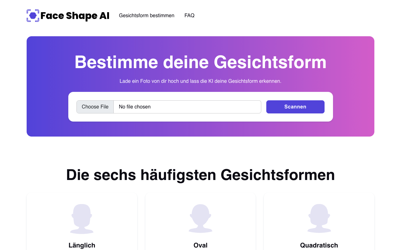 Face Shape AI - Bestimme deine Gesichtsform mit KI