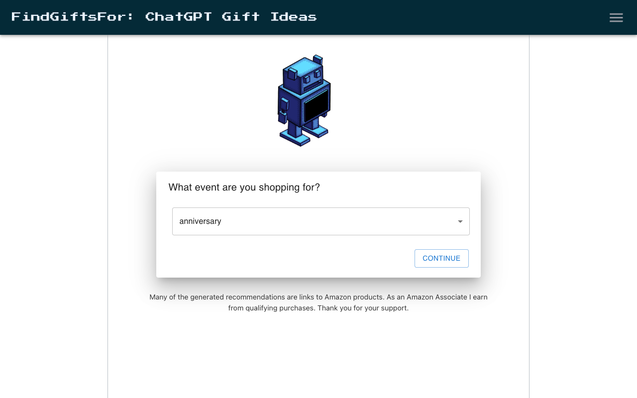 FindGiftsFor ChatGPT 礼品搜索 - 使用人工智能找到完美的礼物 礼品搜索 人工智能