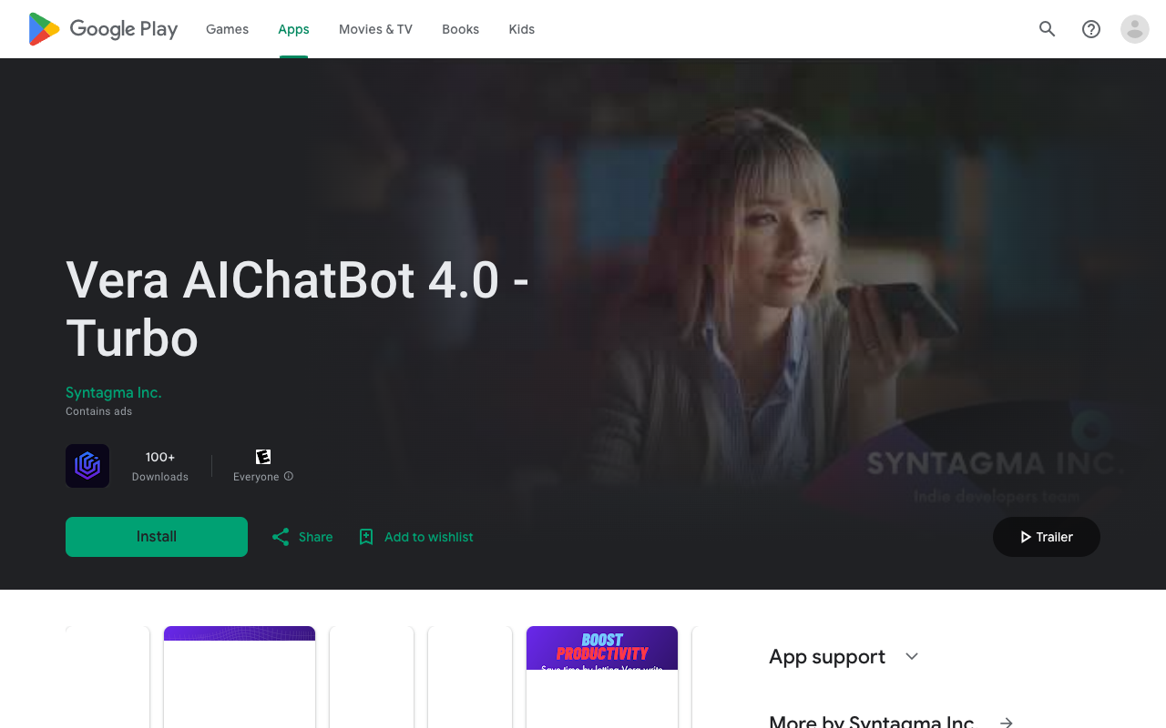Vera AIChatBot 4.0 - Turbo - Vera 强大的人工智能，理解和生成人类语言 人工智能 AI 助手