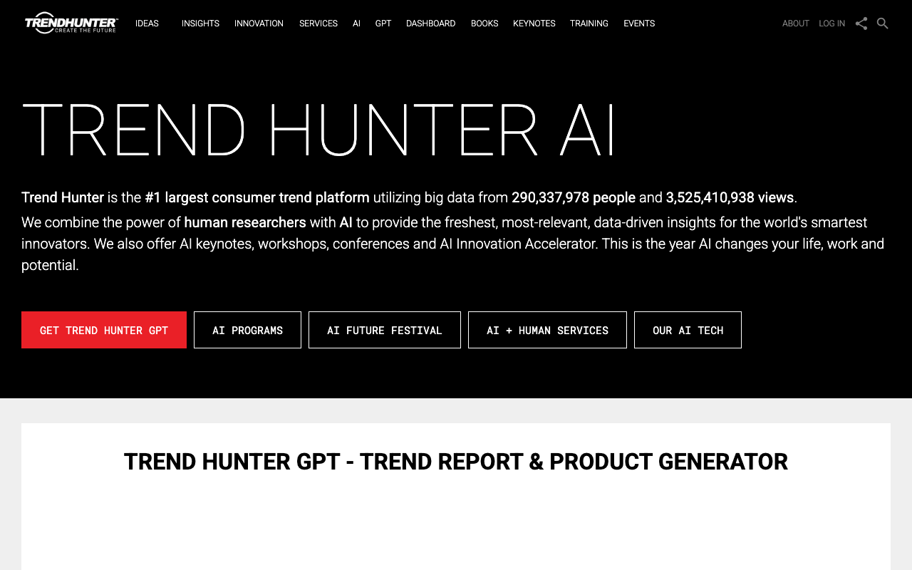 Trend Hunter AI-Powered Trend Research - 由人工智能驱动的趋势研究，全球最大的消费趋势平台