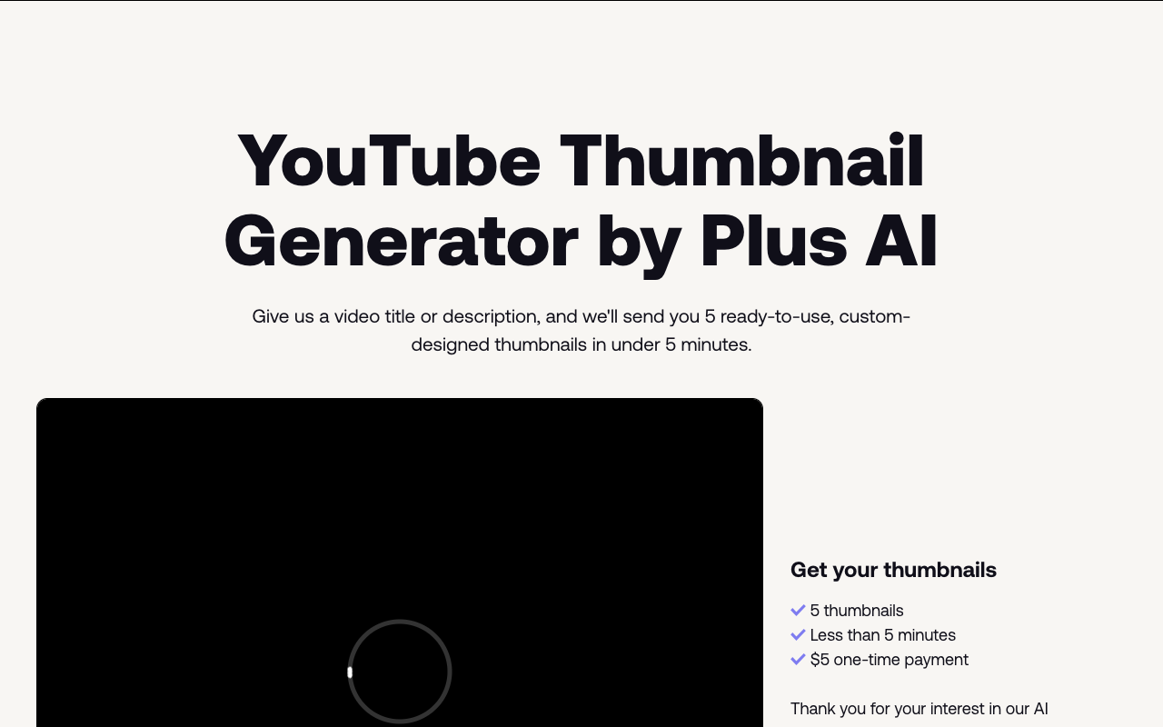 AI YouTube Thumbnails - 为您的 YouTube 视频获取人工智能驱动的缩略图