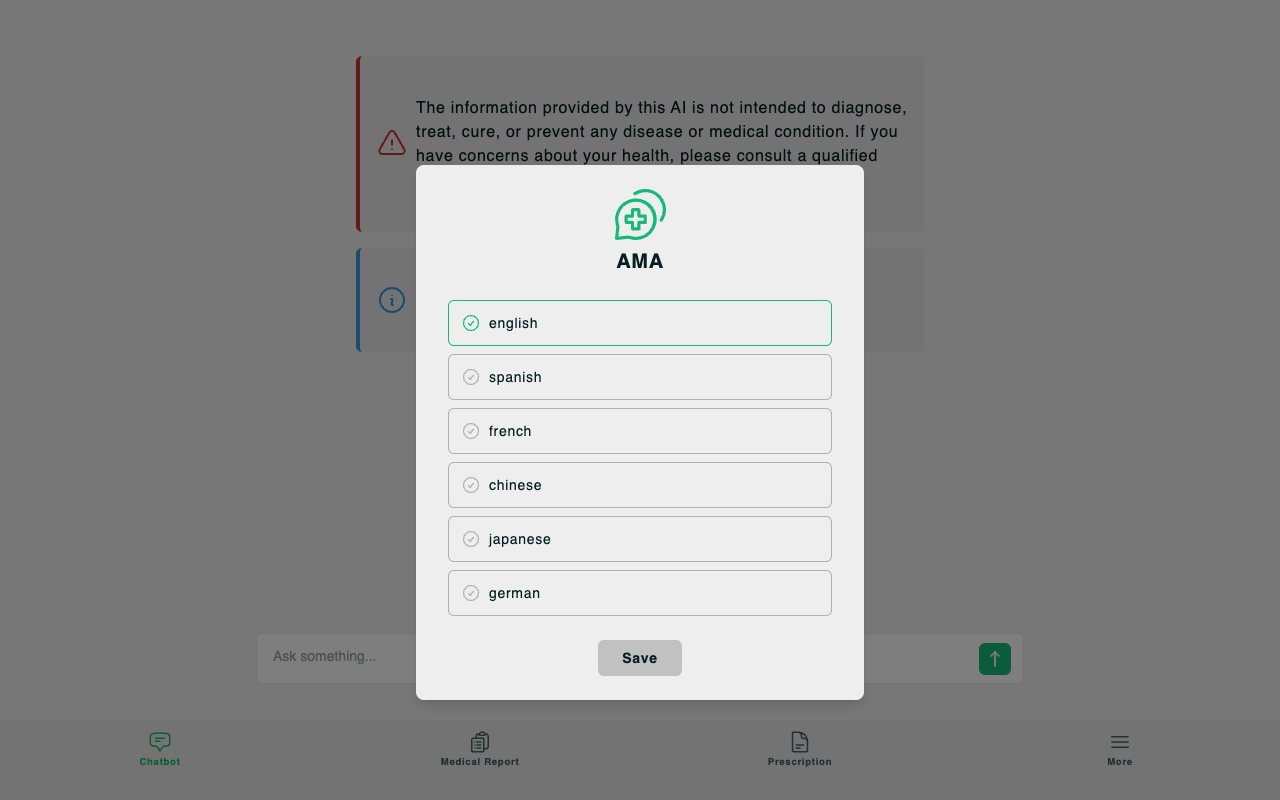 AMA - AI 医疗助手解答任何与健康有关的问题或疑虑 AI 医疗助手