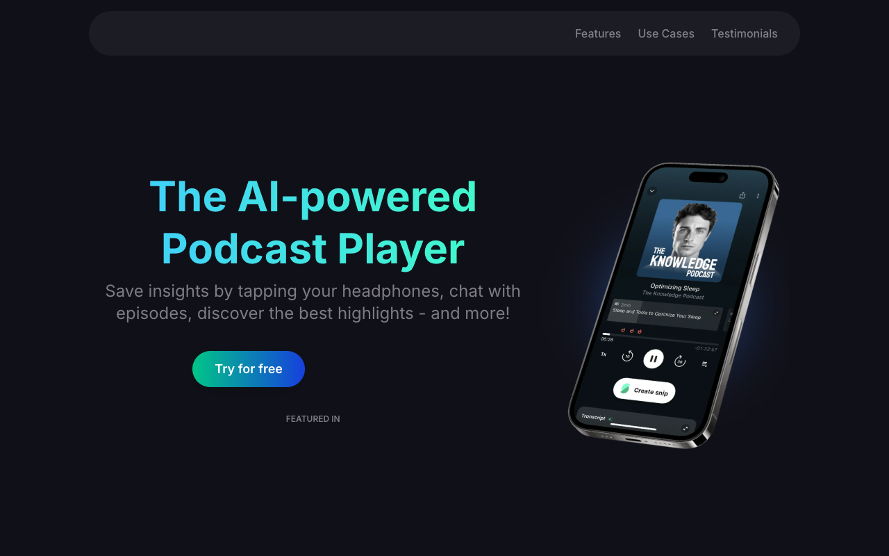 AI Notes For Podcasts - 永远不要再忘记播客的见解 人工智能 播客