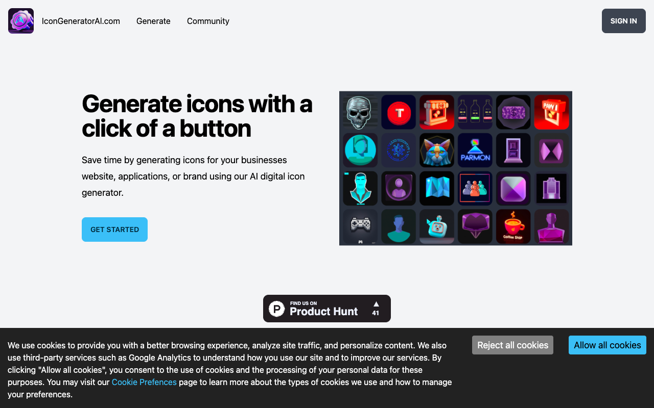 Icon Generator AI - 秒速创造美丽图标 人工智能 图标生成