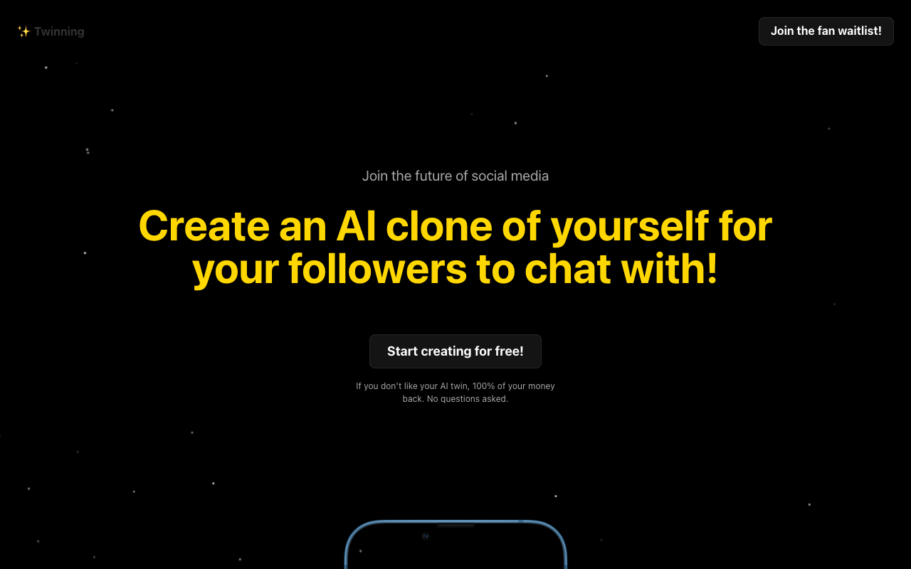 Twinning AI - 为影响者与粉丝互动提供的 AI 克隆