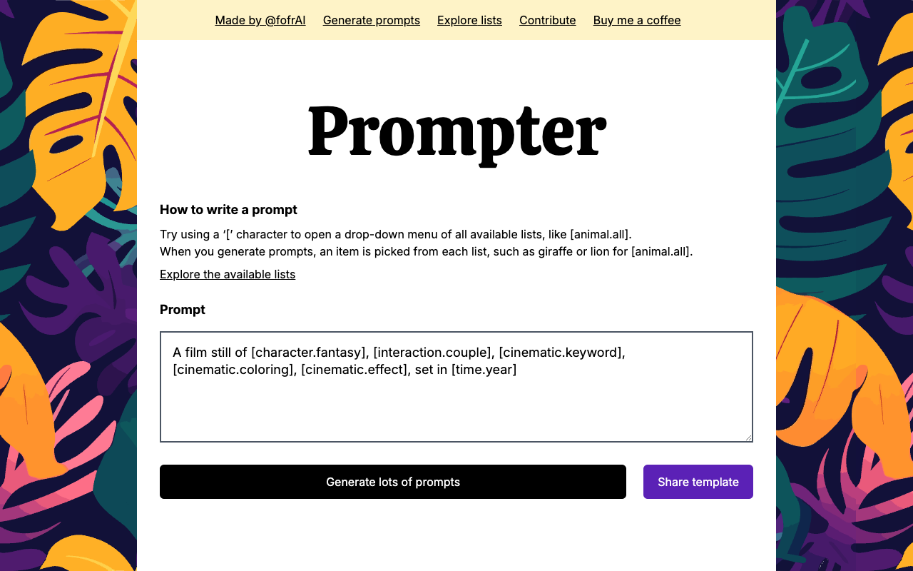 Prompter - 生成 AI 图片和媒体提示