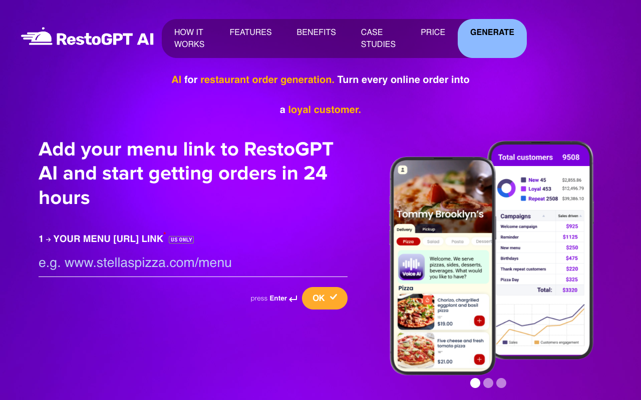 RestoGPT AI - 将菜单转化为外卖应用的人工智能 人工智能 外卖应用