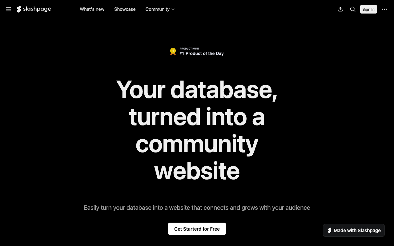 SlashPage - 在几秒钟内创建网站，构建您的第一个 1K 社区