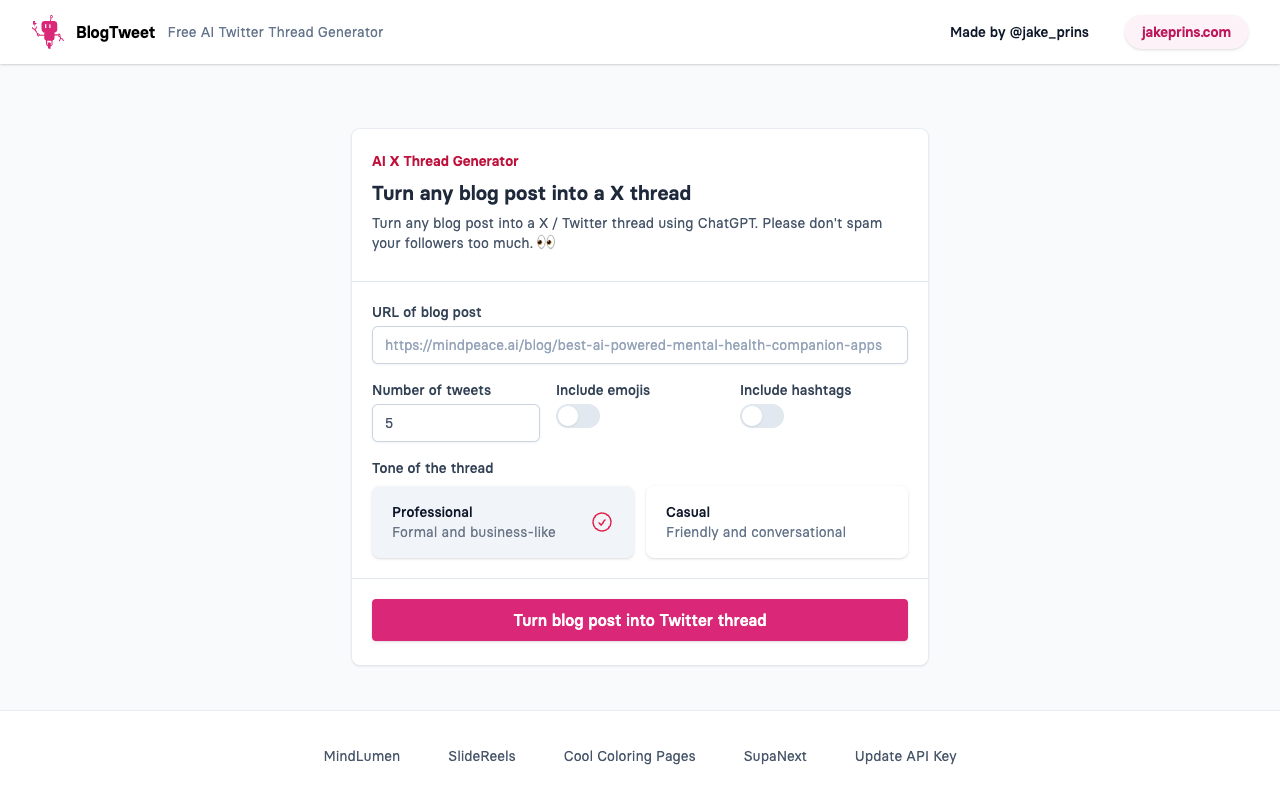 BlogTweet - 将任何博客文章转换为 Twitter 线程