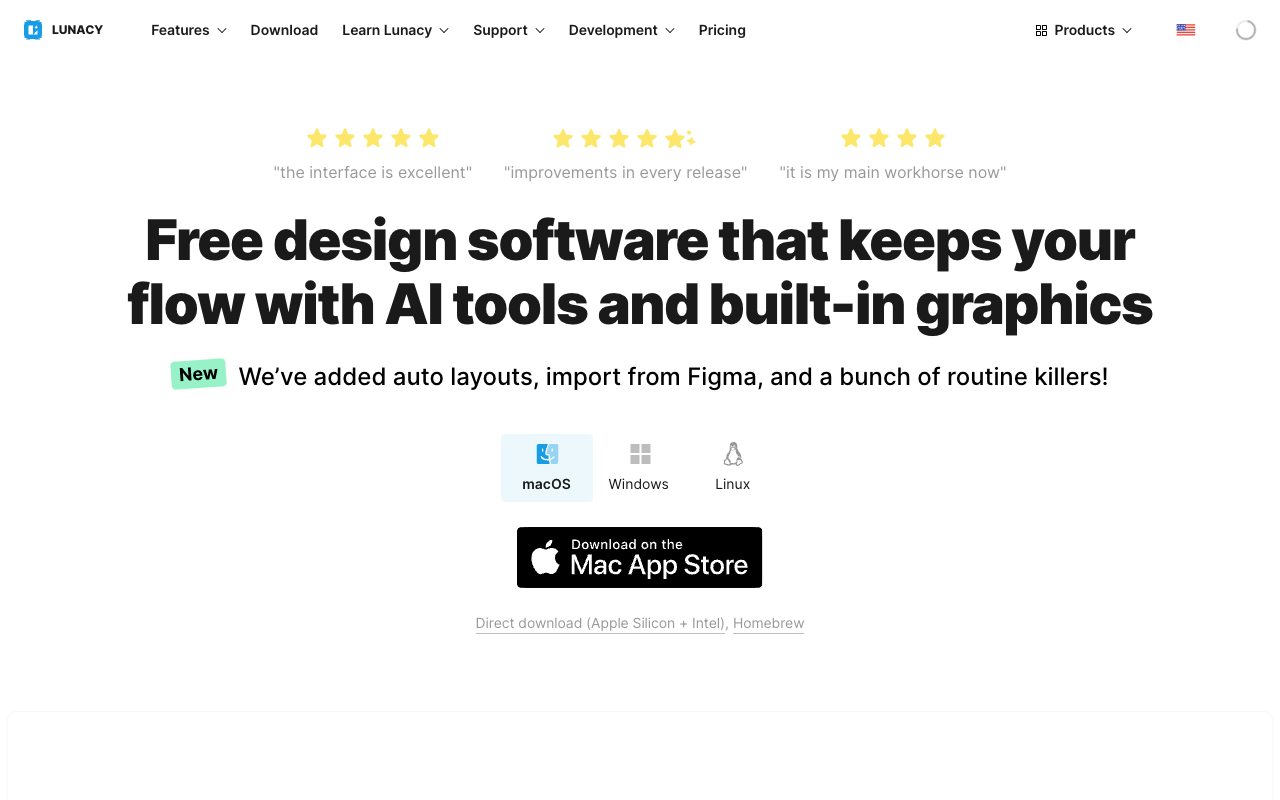 Lunacy - 你的 AI 设计好友。与 Figma 及其他应用一起提升效率
